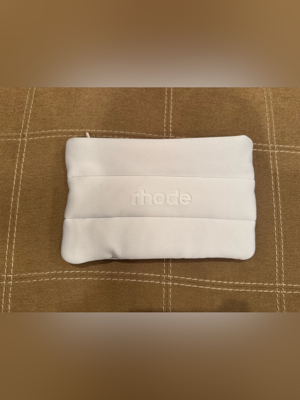 RHODE Quilted Light Gray Cosmetic Pouch